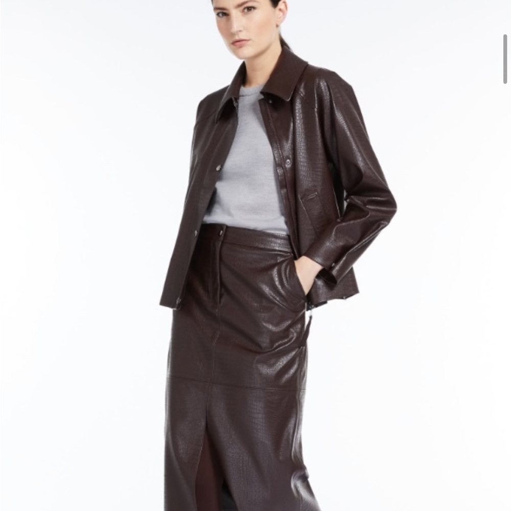 MaxMara Chocolate Leather Jacket